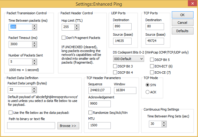 More ping options than you know what to do with.